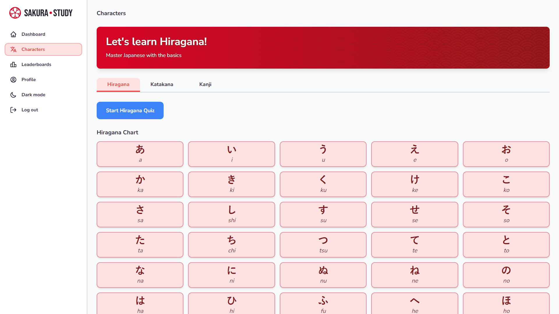 Japanese language learning app